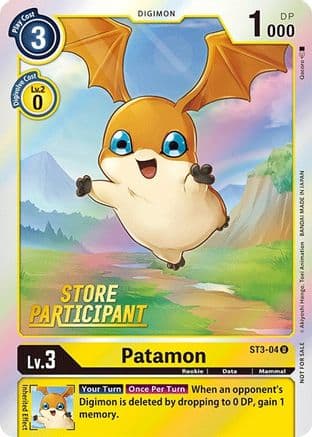 Patamon - ST3-04 (Store Participant) — Starter Deck 03: Heaven's Yellow Digimon Card Game card by Qixoro