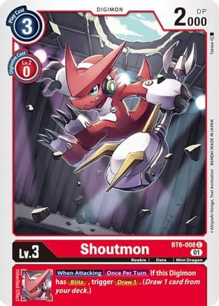 Shoutmon — Double Diamond Digimon Card Game card by Takase
