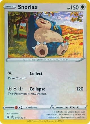 Snorlax - 141/192 (Cosmos Holo) — Miscellaneous Cards & Products Pokémon TCG card by Ken Sugimori