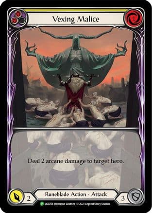 Vexing Malice (Yellow) (Extended Art) - LGS058 — Flesh and Blood: Promo Cards