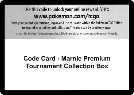 Code Card - Marnie Premium Tournament Collection Box — Miscellaneous Cards & Products