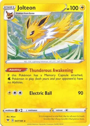 Jolteon - 047/185 (Cosmos Holo) — Miscellaneous Cards & Products