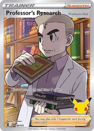 Professor's Research (Full Art) — Celebrations Pokémon TCG card by Ken Sugimori