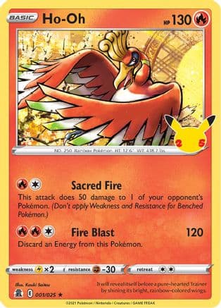 Ho-Oh — Celebrations Pokémon TCG card by Kouki Saitou