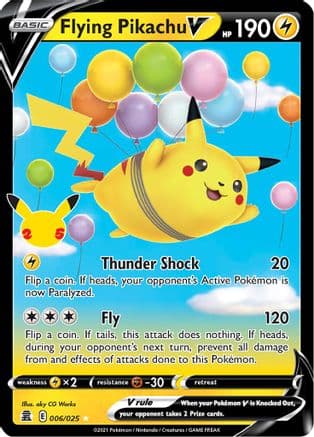 Flying Pikachu V — Celebrations Pokémon TCG card by aky CG Works