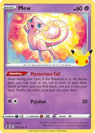 Mew — Celebrations Pokémon TCG card by Yuu Nishida