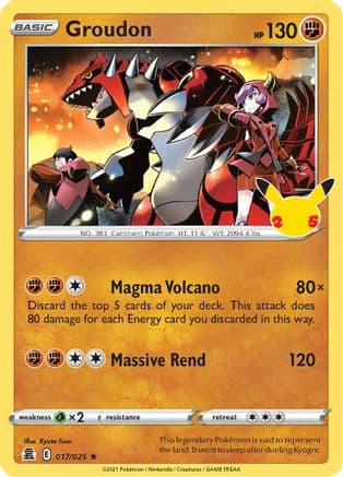 Groudon — Celebrations Pokémon TCG card by Ryuta Fuse