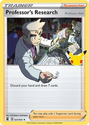 Professor's Research — Celebrations Pokémon TCG card by KIYOTAKA OSHIYAMA