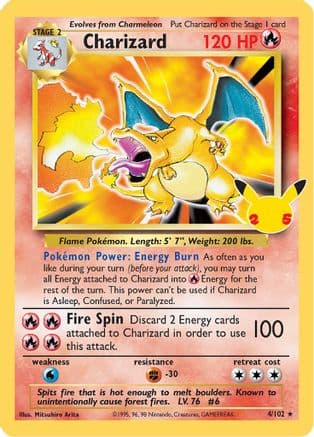 Charizard — Celebrations: Classic Collection Pokémon TCG card by Mitsuhiro Arita