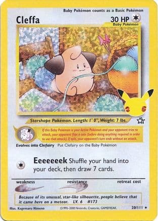 Cleffa — Celebrations: Classic Collection Pokémon TCG card by Kagemaru Himeno