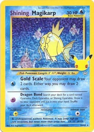 Shining Magikarp — Celebrations: Classic Collection Pokémon TCG card by Ken Sugimori