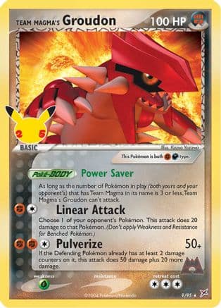Team Magma's Groudon — Celebrations: Classic Collection Pokémon TCG card by Kazuo Yazawa