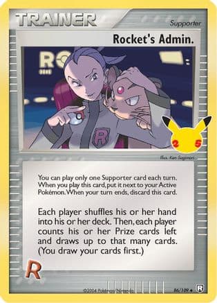 Rocket's Admin. — Celebrations: Classic Collection Pokémon TCG card by Ken Sugimori