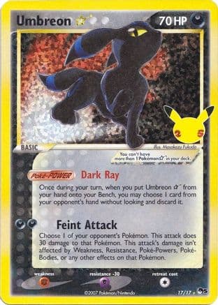 Umbreon Star — Celebrations: Classic Collection Pokémon TCG card by Masaaki Fukuda