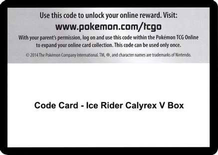 Code Card - Ice Rider Calyrex V Box — SWSH06: Chilling Reign