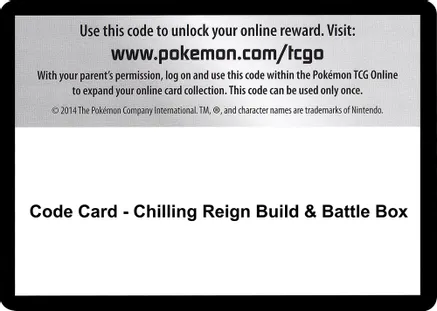Code Card - Chilling Reign Build & Battle Box — SWSH06: Chilling Reign