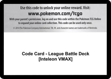 Code Card - League Battle Deck [Inteleon VMAX] — Miscellaneous Cards & Products