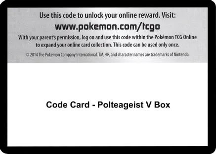 Code Card - Polteageist V Box — SWSH02: Rebel Clash