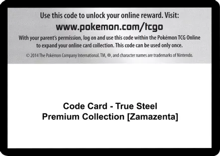 Code Card - True Steel Premium Collection [Zamazenta] — SWSH03: Darkness Ablaze