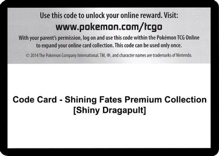 Code Card - Shining Fates Premium Collection [Shiny Dragapult] — Shining Fates