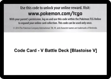 Code Card - V Battle Deck [Blastoise V] — Miscellaneous Cards & Products