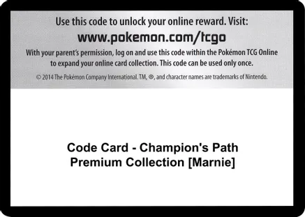 Code Card - Champion's Path Premium Collection [Marnie] — Champion's Path