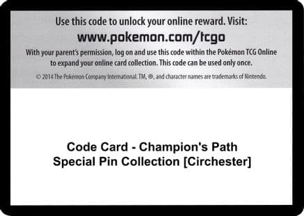 Code Card - Champion's Path Special Pin Collection [Circhester] — Champion's Path