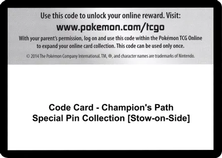 Code Card - Champion's Path Special Pin Collection [Stow-on-Side] — Champion's Path