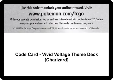 Code Card - Vivid Voltage Theme Deck [Charizard] — SWSH04: Vivid Voltage