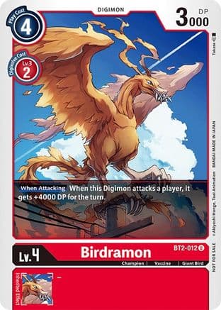 Birdramon - BT2-012 (Official Tournament Pack Vol.3) — Release Special Booster 1.0 Digimon Card Game card by Takase