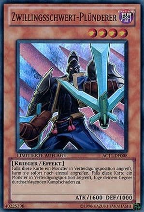 Twin-Sword Marauder (German) - "Zwillingsschwert-Plunderer" — Advent Calendar 2011 (Adventskalender) Yu-Gi-Oh! card by KAZUKI TAKAHASHI