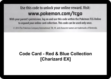 Code Card - Red & Blue Collection [Charizard EX] — Generations