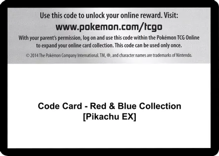 Code Card - Red & Blue Collection [Pikachu EX] — Generations