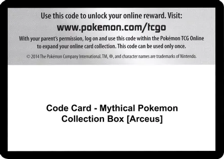 Code Card - Mythical Pokemon Collection Box [Arceus] — Generations