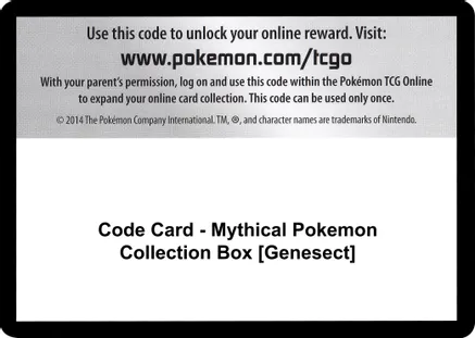 Code Card - Mythical Pokemon Collection Box [Genesect] — Generations