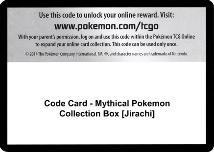 Code Card - Mythical Pokemon Collection Box [Jirachi] — Generations