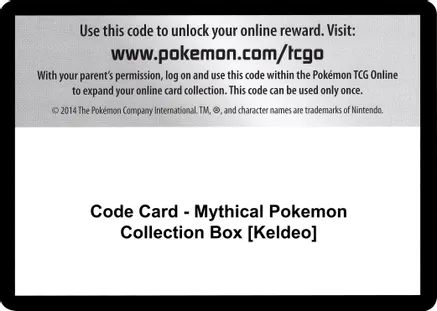 Code Card - Mythical Pokemon Collection Box [Keldeo] — Generations