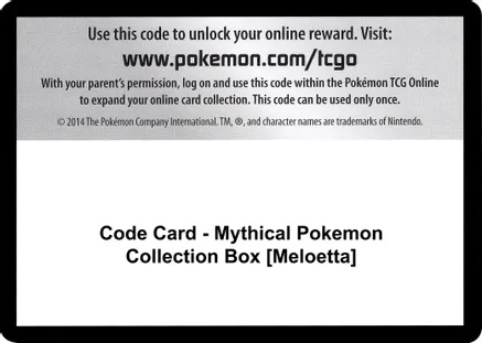 Code Card - Mythical Pokemon Collection Box [Meloetta] — Generations