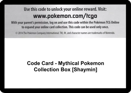 Code Card - Mythical Pokemon Collection Box [Shaymin] — Generations