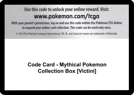 Code Card - Mythical Pokemon Collection Box [Victini] — Generations