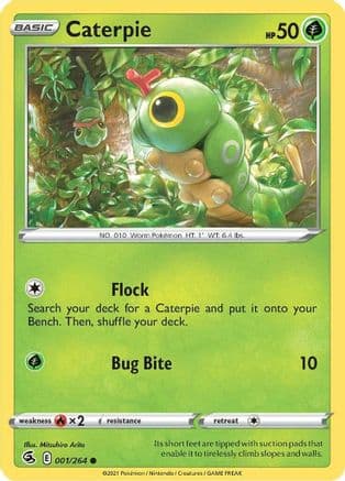 Caterpie — SWSH08: Fusion Strike Pokémon TCG card by Mitsuhiro Arita