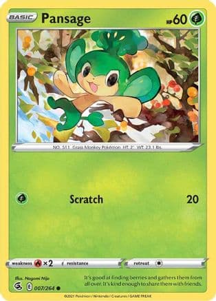 Pansage — SWSH08: Fusion Strike Pokémon TCG card by sui