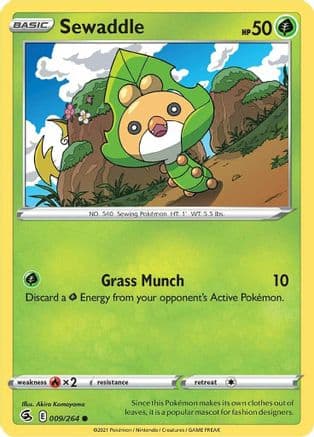 Sewaddle — SWSH08: Fusion Strike Pokémon TCG card by Akira Komayama