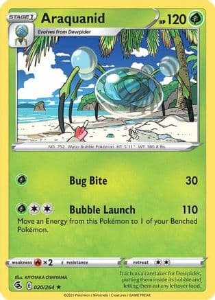 Araquanid — SWSH08: Fusion Strike Pokémon TCG card by KIYOTAKA OSHIYAMA