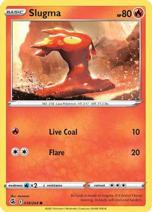 Slugma — SWSH08: Fusion Strike Pokémon TCG card by otumami