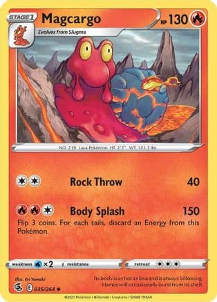 Magcargo — SWSH08: Fusion Strike Pokémon TCG card by Eri Yamaki