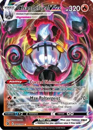 Chandelure VMAX — SWSH08: Fusion Strike Pokémon TCG card by AKIRA EGAWA