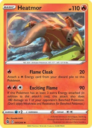 Heatmor — SWSH08: Fusion Strike Pokémon TCG card by Oswaldo KATO