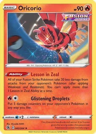 Oricorio — SWSH08: Fusion Strike Pokémon TCG card by Oswaldo KATO