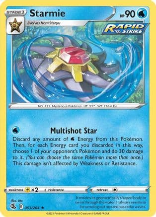 Starmie — SWSH08: Fusion Strike Pokémon TCG card by Megumi Mizutani